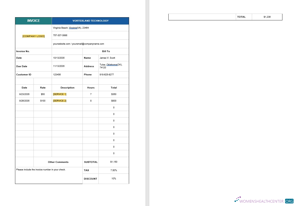 Download IT Consulting Invoice Template Photoshop template